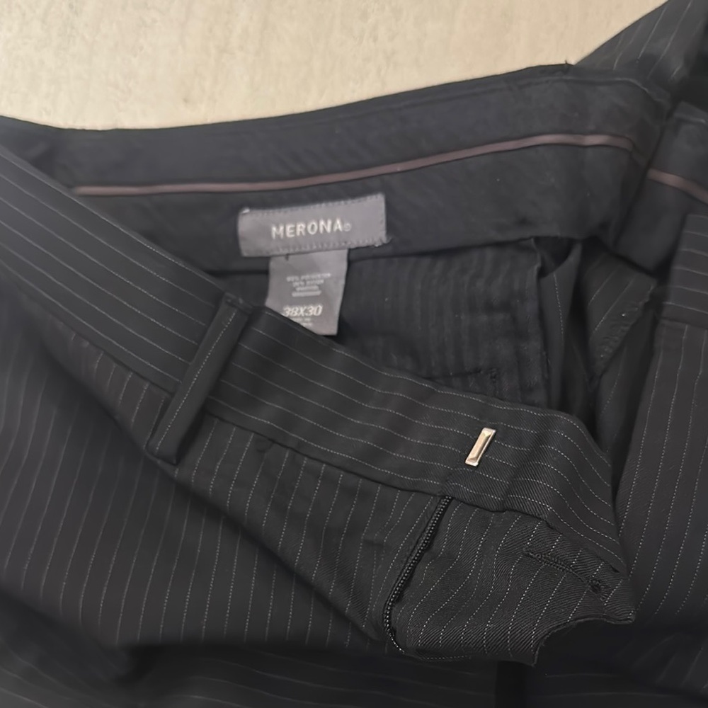 Merona Black Pinstripe Suit Jacket